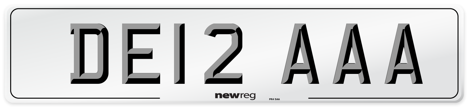 DE12 AAA Number Plate from New Reg